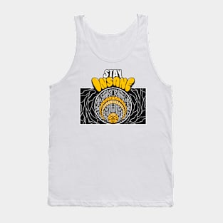 Stay Insane typography with abstract line art calligraphy style Tank Top